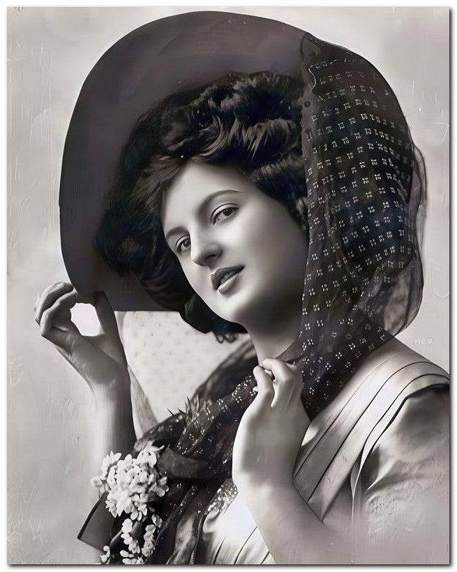French Belle Epoque Fashion 1920 Veiled Hat 8x10 Photo Print 23052502904
