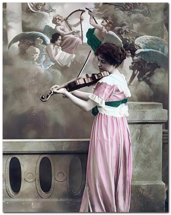 French Belle Epoque Fashion 1924 Play Violin 8x10 Photo Print 23052502905
