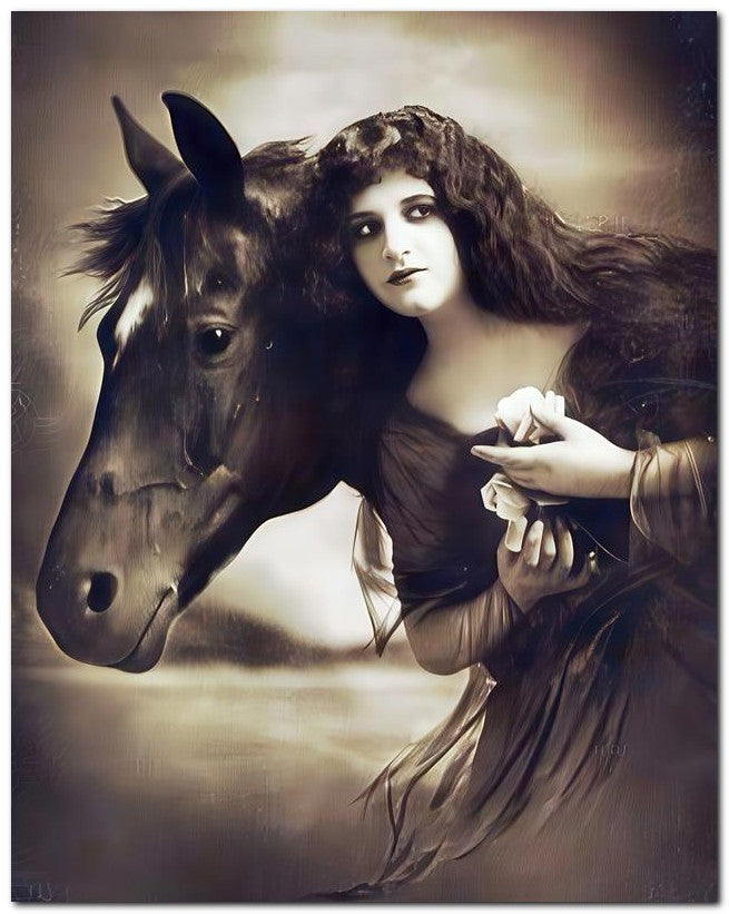 French Belle Epoque Fashion Horse Lady Hand 8x10 Photo Print 23052502931