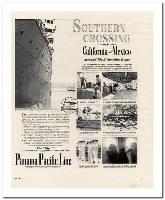 8x10 Vintage Ad 1936 Southern Crossing 02062500007