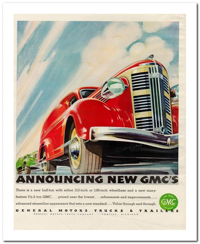 8x10 Vintage Ad 1936 Announcing New Gmc's 02062500013