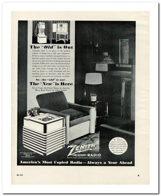 8x10 Vintage Ad 1936 America's Most Copied Rad Io Always A Year 02062500019