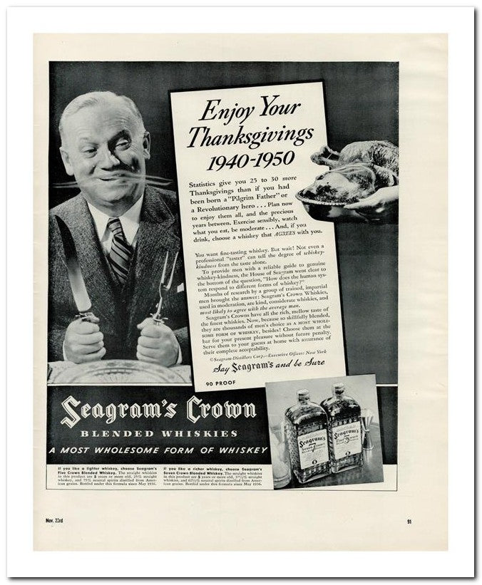 8x10 Vintage Ad 1936 Seagram's Crown 02062500020