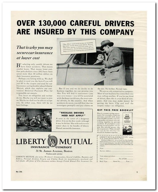 8x10 Vintage Ad 1936 Over 130 000 Careful Careful Drivers 02062500021