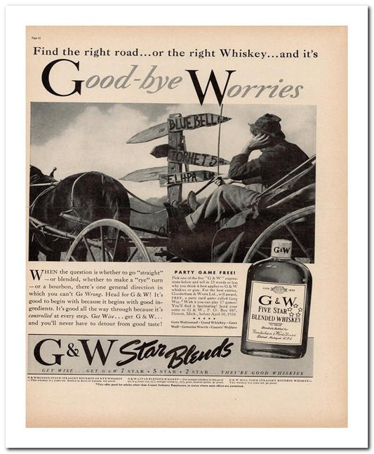 8x10 Vintage Ad 1938 G&w Star Blends 02062500025