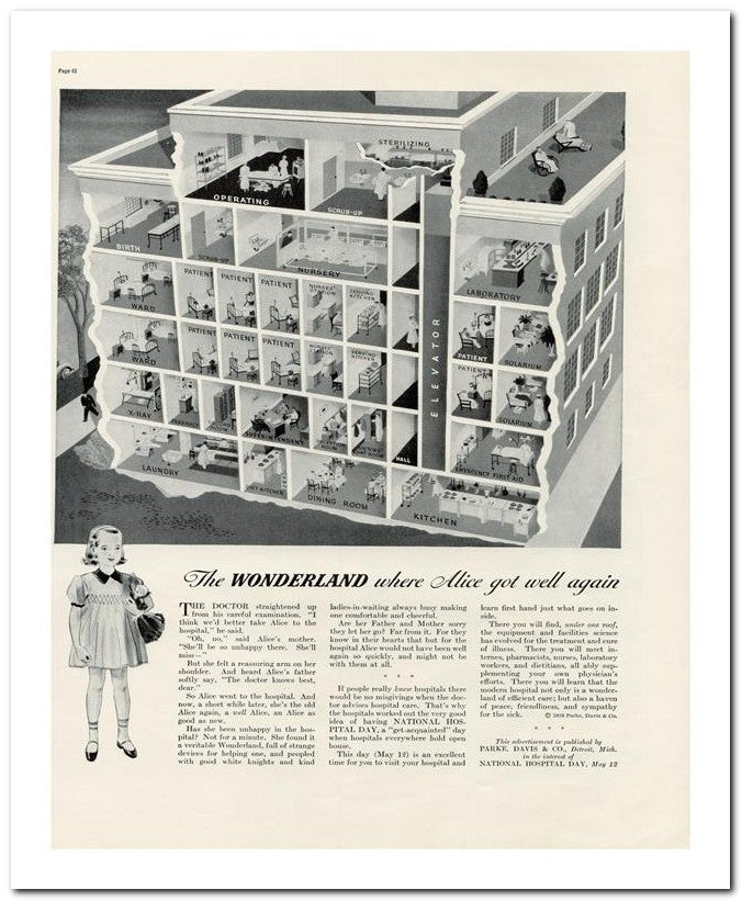 8x10 Vintage Ad 1938 The Wonderland Where Alice Got Well Again 02062500031