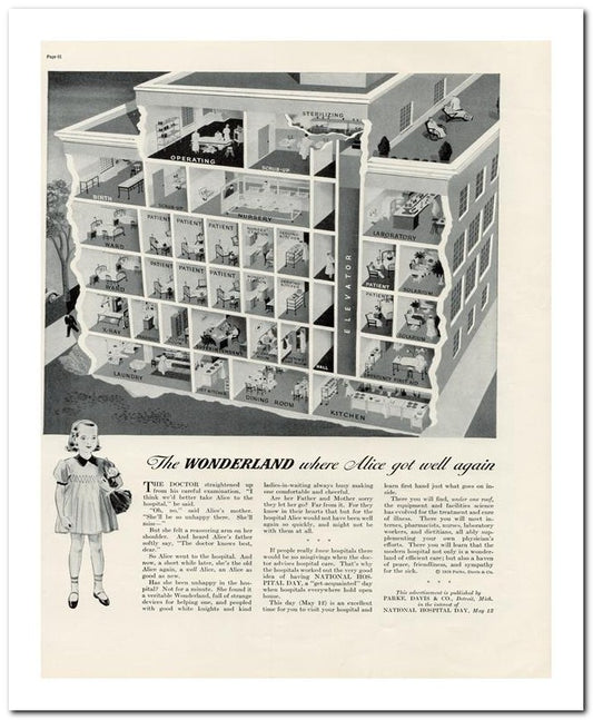 8x10 Vintage Ad 1938 The Wonderland Where Alice Got Well Again 02062500031