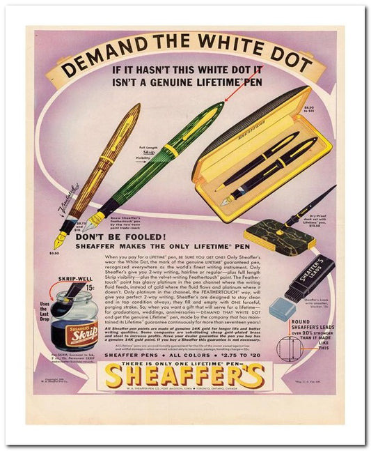 8x10 Vintage Ad 1938 Sheaffer's 02062500033
