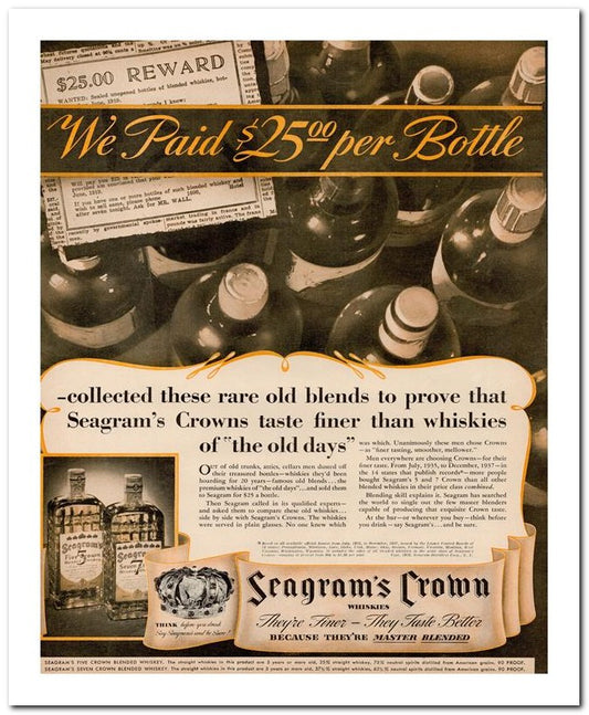 8x10 Vintage Ad 1938 We Paid 25 Per Bottle 02062500036