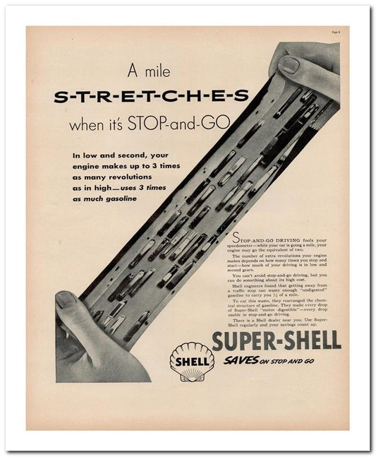 8x10 Vintage Ad 1938 Super Shell 02062500045
