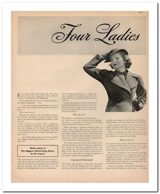 8x10 Vintage Ad 1939 Four Lad Ies 02062500057