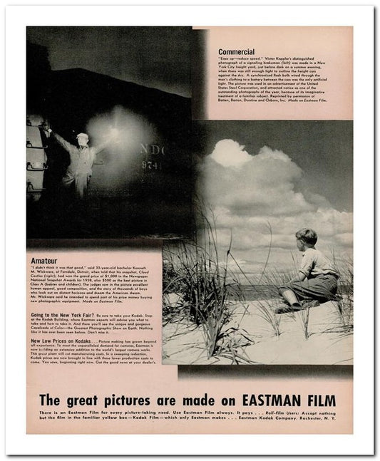 8x10 Vintage Ad 1939 The Great Pictures Are Mad E On Eastman Fil 02062500064