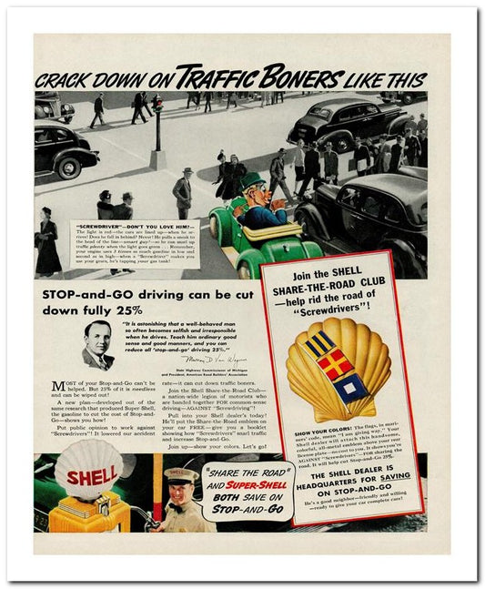 8x10 Vintage Ad 1939 Crack Down On Traffic Boners Like This 02062500067
