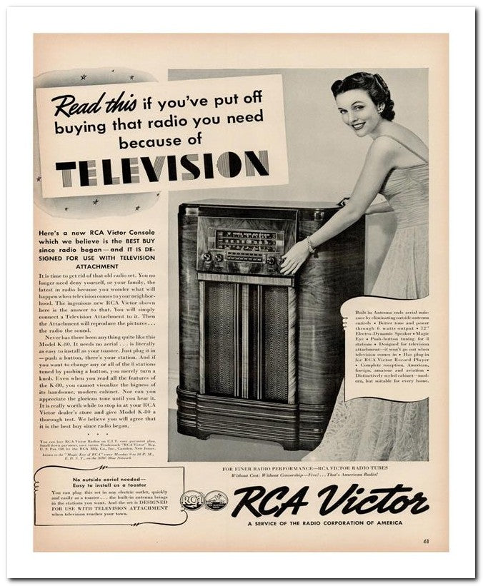 8x10 Vintage Ad 1939 Television 02062500086