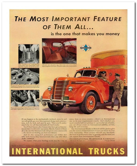8x10 Vintage Ad 1939 International Trucks 02062500088
