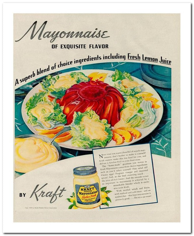 8x10 Vintage Ad 1939 Mayonnaise 02062500097