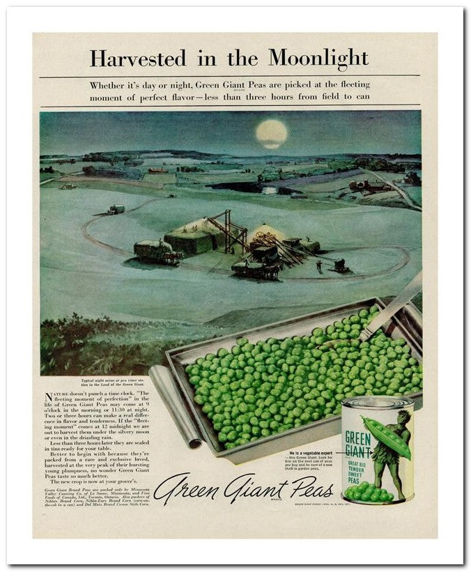 8x10 Vintage Ad 1939 Green Giant Peas 02062500099