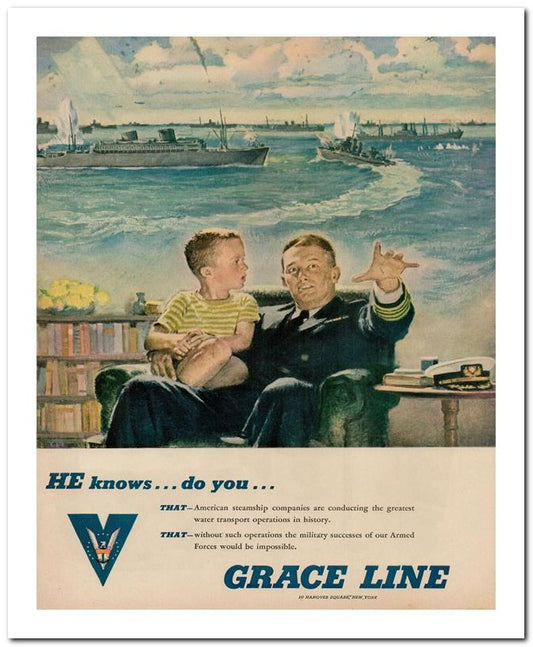 8x10 Vintage Ad 1944 Grace Line 02062500103