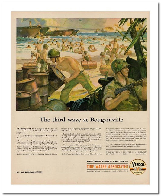 8x10 Vintage Ad 1944 The Third Wave At Bougainville 02062500110