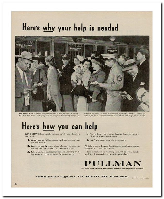 8x10 Vintage Ad 1944 Here's Why Your Help Is Needed 02062500113