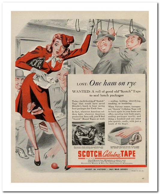 8x10 Vintage Ad 1944 Scotch Cellulose Tape 02062500115