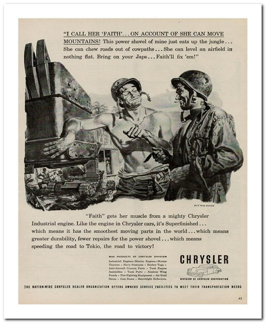 8x10 Vintage Ad 1944 Industrial Engine Like The Engine In Chrysl 02062500116