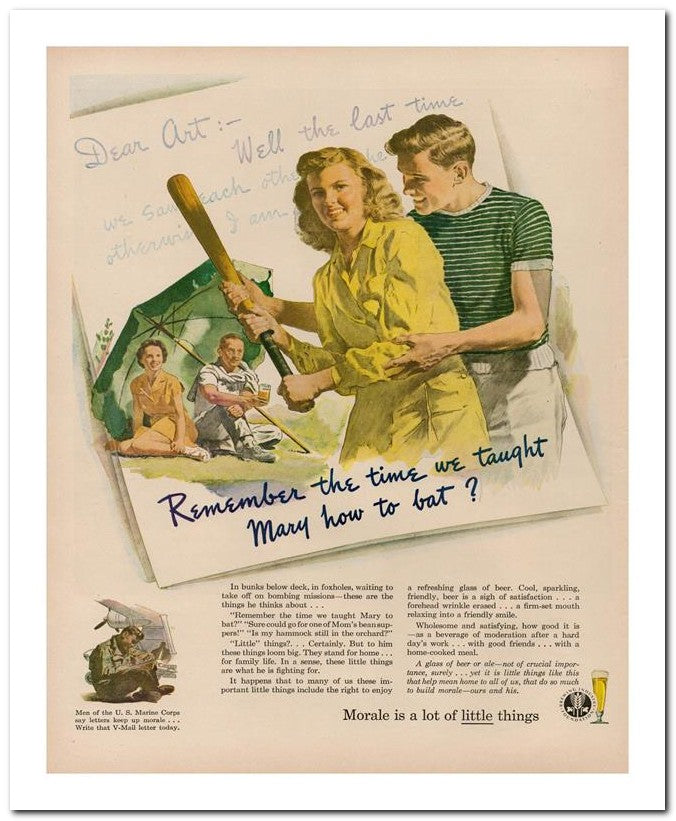 8x10 Vintage Ad 1944 Remember Bat 02062500118