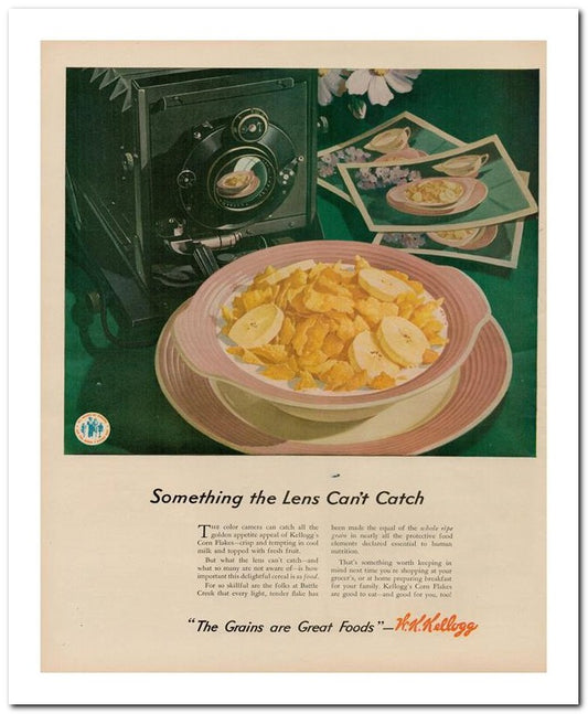 8x10 Vintage Ad 1944 The Grains Are Great Foods Kellogg 02062500129