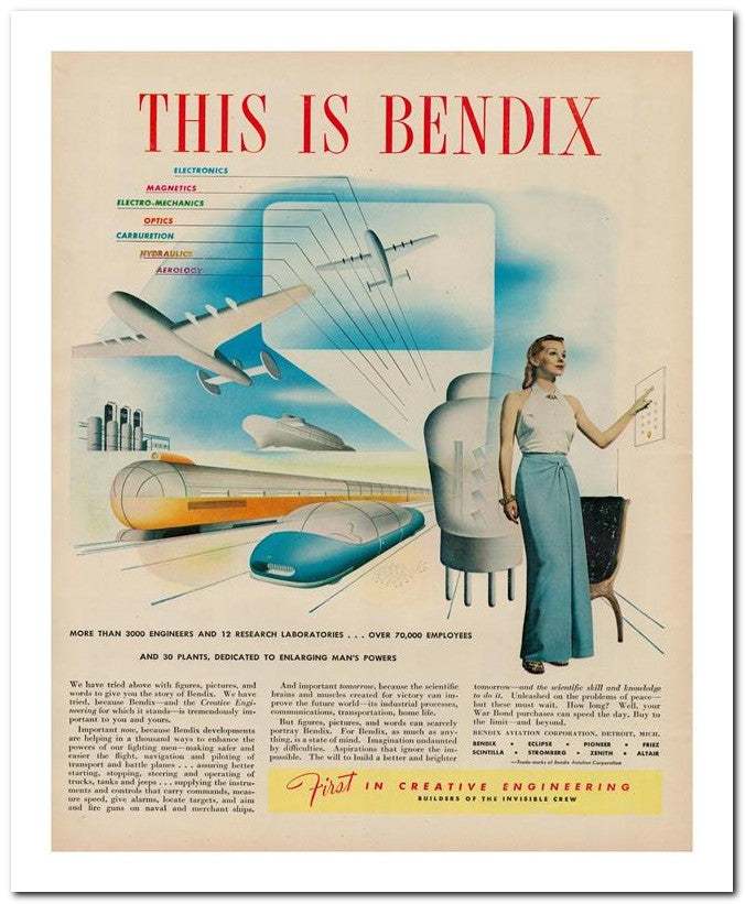 8x10 Vintage Ad 1944 This Is Bendix 02062500140