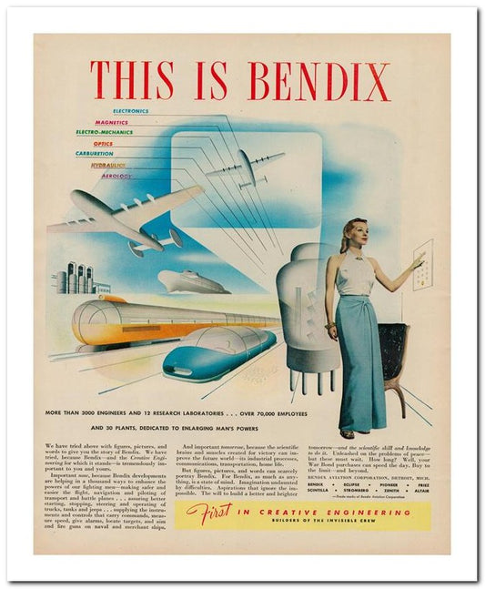 8x10 Vintage Ad 1944 This Is Bendix 02062500140