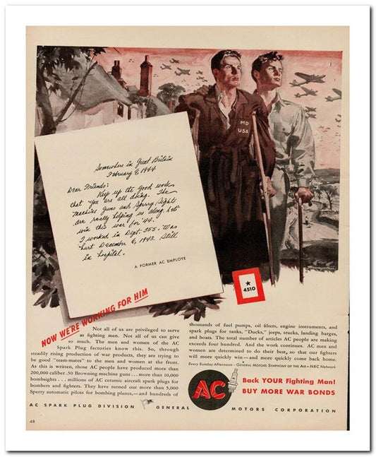 8x10 Vintage Ad 1944 Sperry Automatic Pilots For Bombing Planes 02062500144