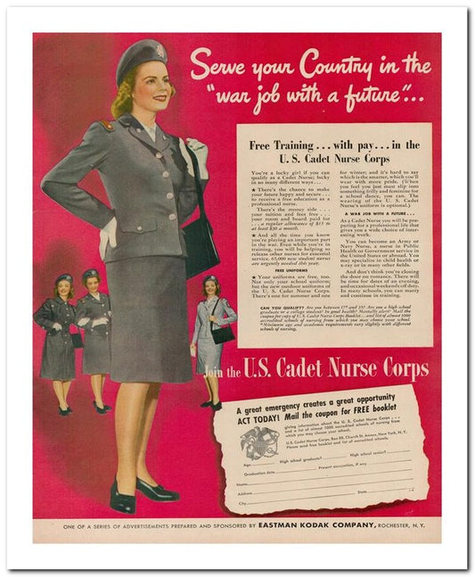 8x10 Vintage Ad 1944 Serve Your Country In The 02062500183