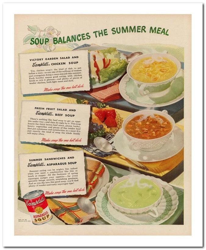 8x10 Vintage Ad 1944 Summer Meal 02062500184