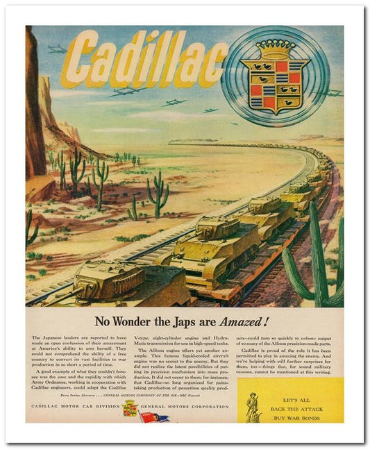 8x10 Vintage Ad 1944 Cad Illac 02062500191