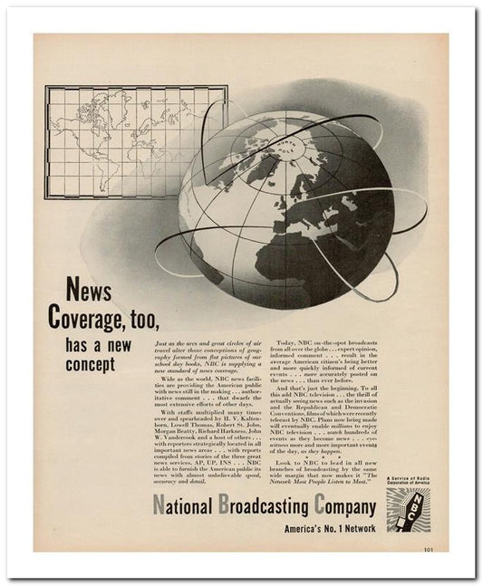 8x10 Vintage Ad 1944 National Broad Casting Company 02062500201