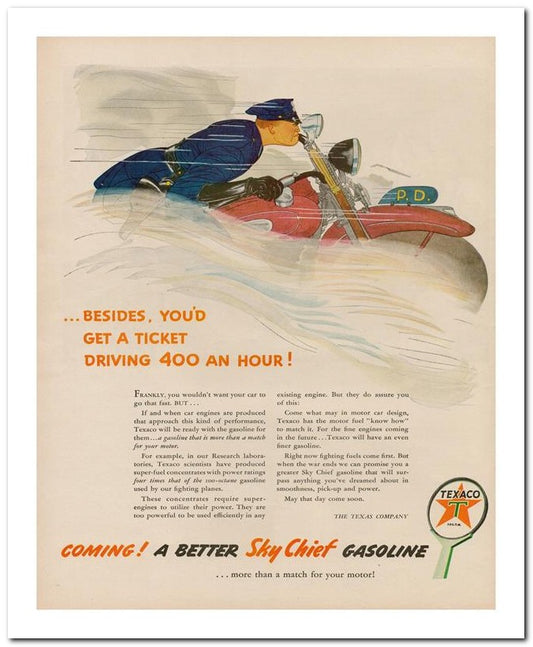 8x10 Vintage Ad 1944 Coming A Better Sky Chief Gasoline 02062500203