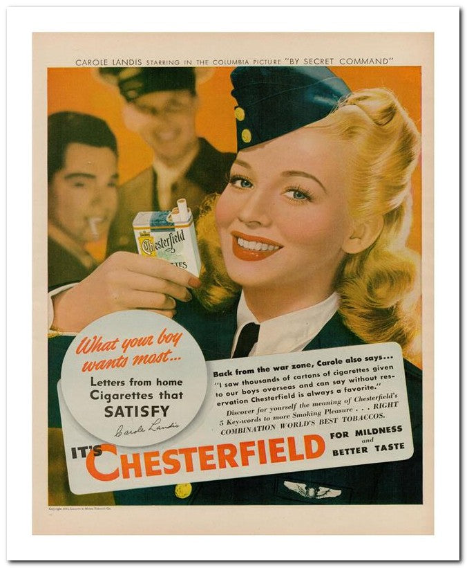 8x10 Vintage Ad 1944 Chesterfield 02062500216
