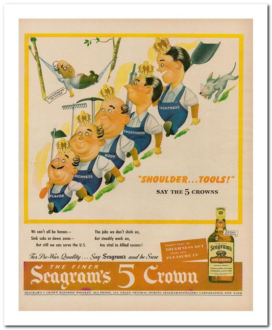 8x10 Vintage Ad 1944 Seagram's 5 02062500218