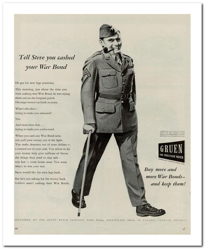 8x10 Vintage Ad 1944 Tell Steve You Cashed 02062500219