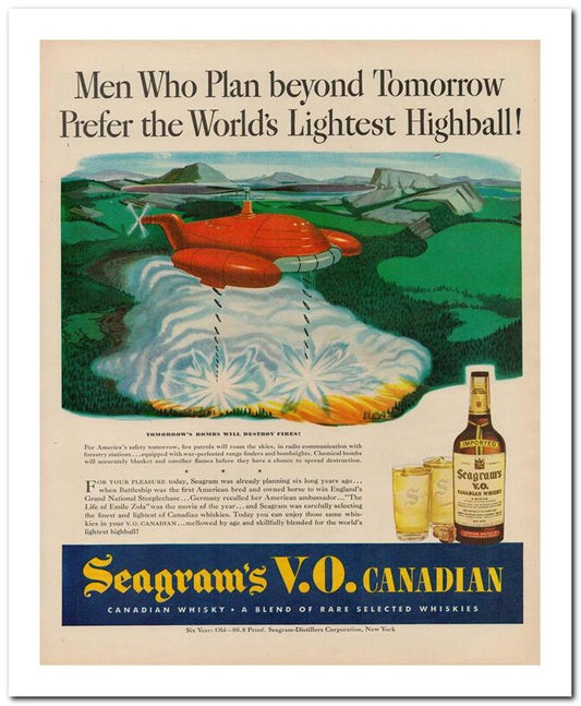 8x10 Vintage Ad 1944 Seagram's V O Canad Ian 02062500237