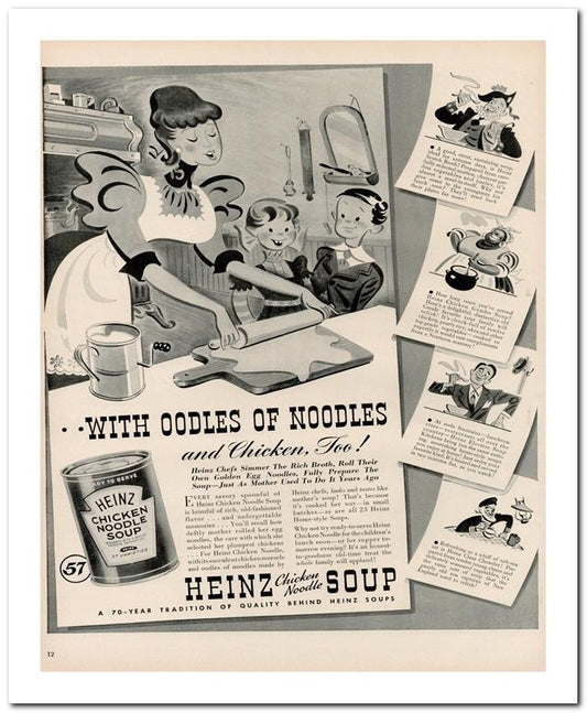 8x10 Vintage Ad 1939 Heinz Soup With Oodles 02062500255