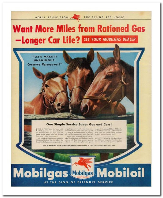 8x10 Vintage Ad 1944 Want More Miles From Rationed Gas 02062500269