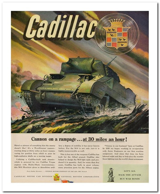 8x10 Vintage Ad 1944 Cad Illac 02062500287