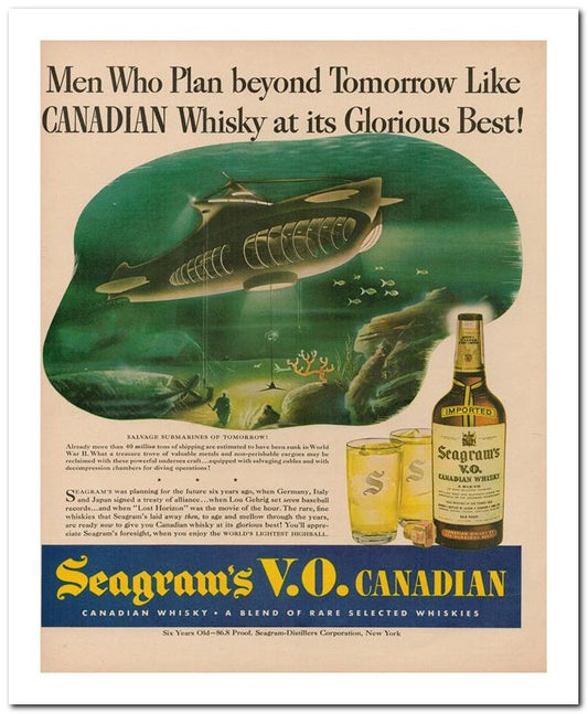 8x10 Vintage Ad 1944 Seagram's V O Canad Ian 02062500305