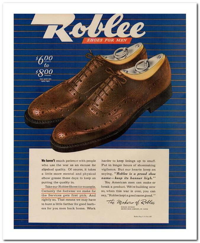 8x10 Vintage Ad 1944 Roblee 02062500309