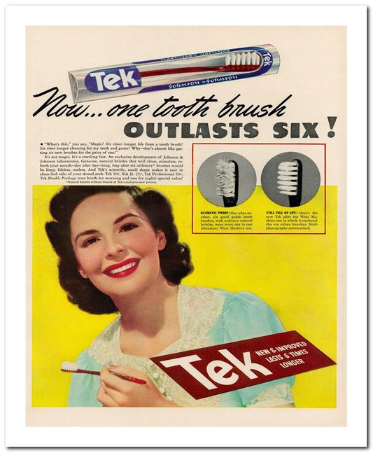 8x10 Vintage Ad 1939 Now One Tooth Brush 02062500321