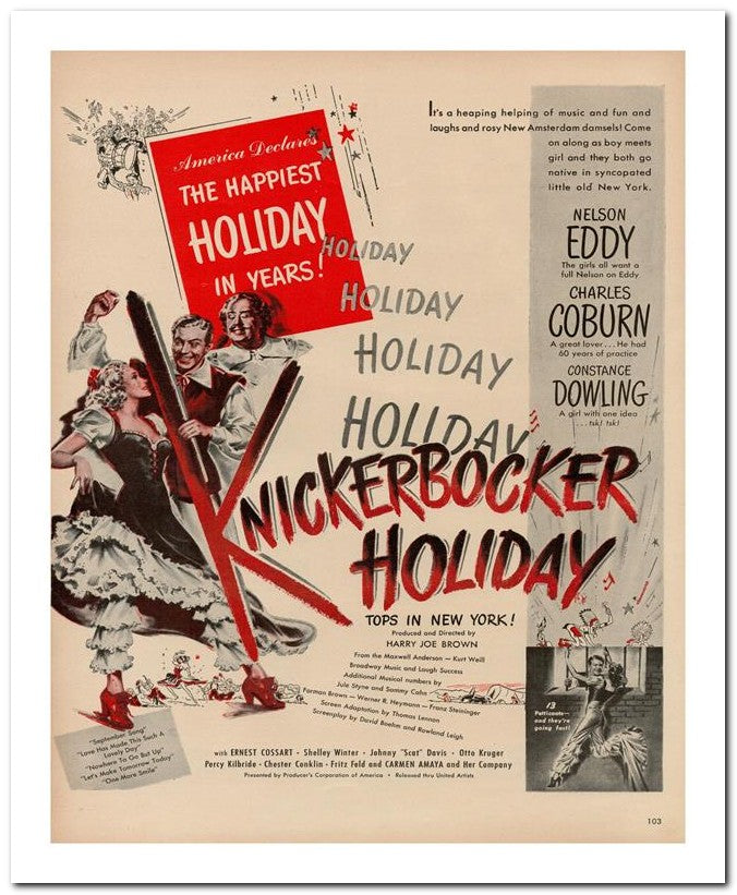8x10 Vintage Ad 1944 Nickerbocker 02062500329