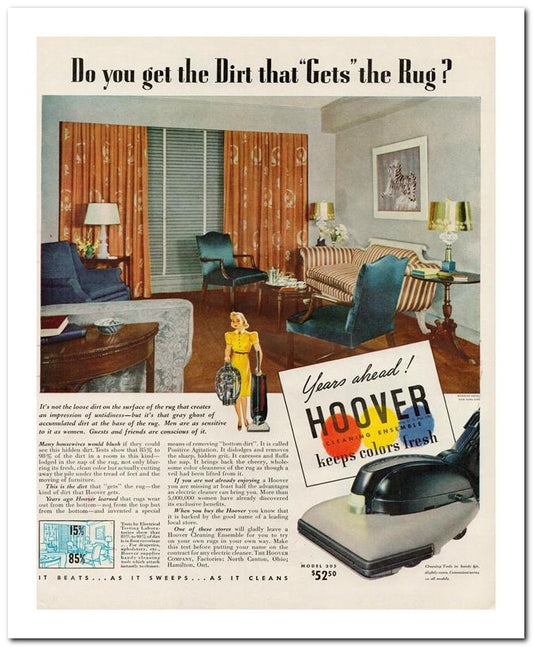 8x10 Vintage Ad 1939 Do You Get The Dirt That Gets The Rug 02062500453