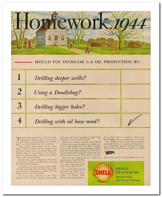 8x10 Vintage Ad 1944 Homework 1944 02062500476