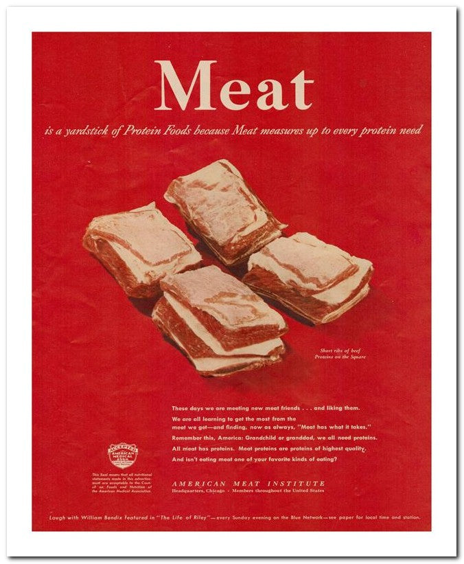 8x10 Vintage Ad 1945 Meat 02062500507